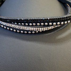 Costume Jewelry Necklace - Black Sparkle Choker - - up to 12 inches